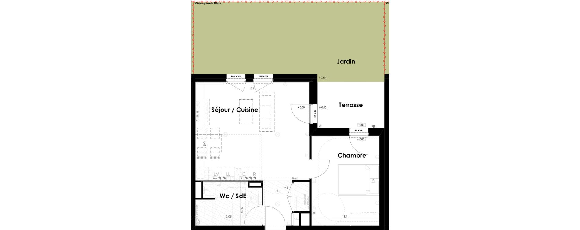 Appartement T2 de 45,74 m2 &agrave; Ambar&egrave;s-Et-Lagrave Centre