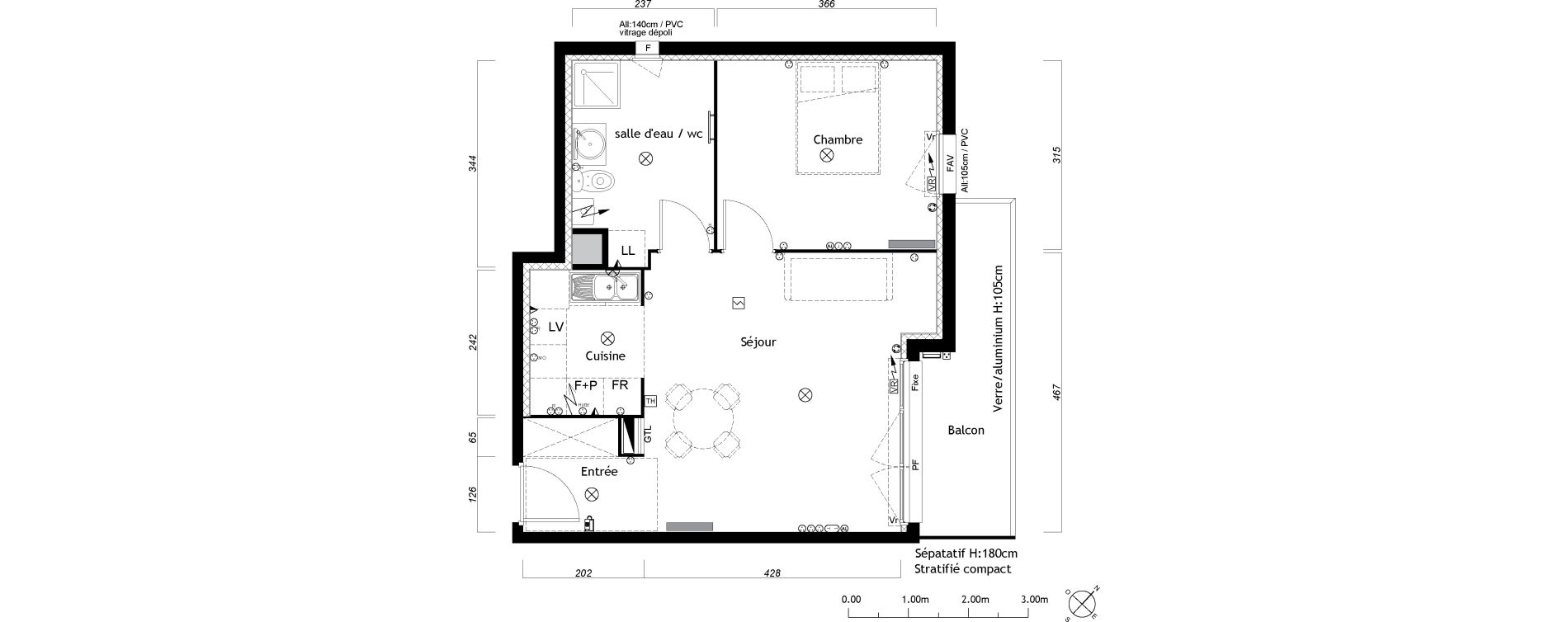 Appartement T2 de 47,91 m2 &agrave; Ambar&egrave;s-Et-Lagrave Centre