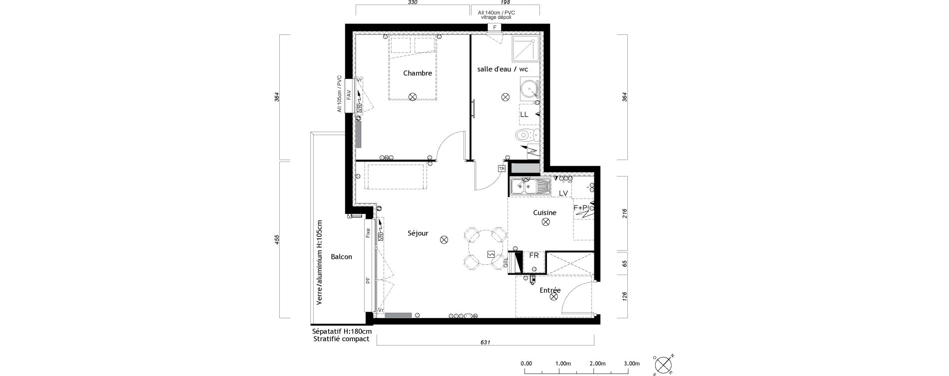 Appartement T2 de 47,07 m2 &agrave; Ambar&egrave;s-Et-Lagrave Centre