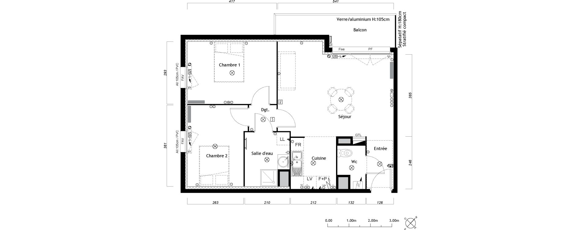 Appartement T3 de 61,67 m2 &agrave; Ambar&egrave;s-Et-Lagrave Centre