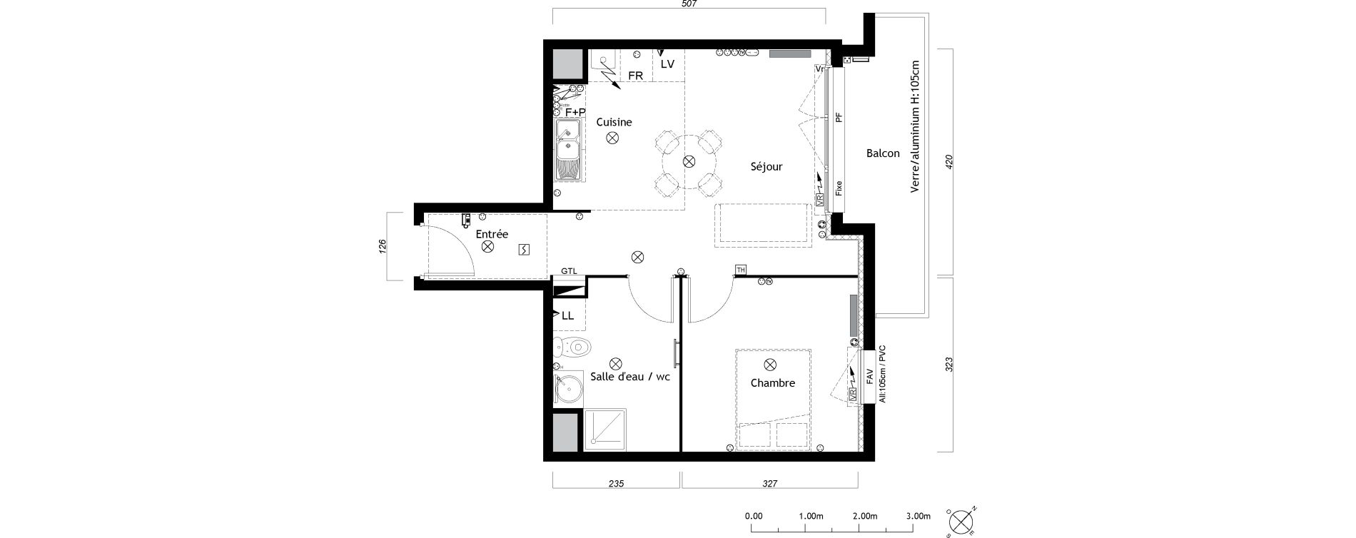 Appartement T2 de 41,55 m2 &agrave; Ambar&egrave;s-Et-Lagrave Centre