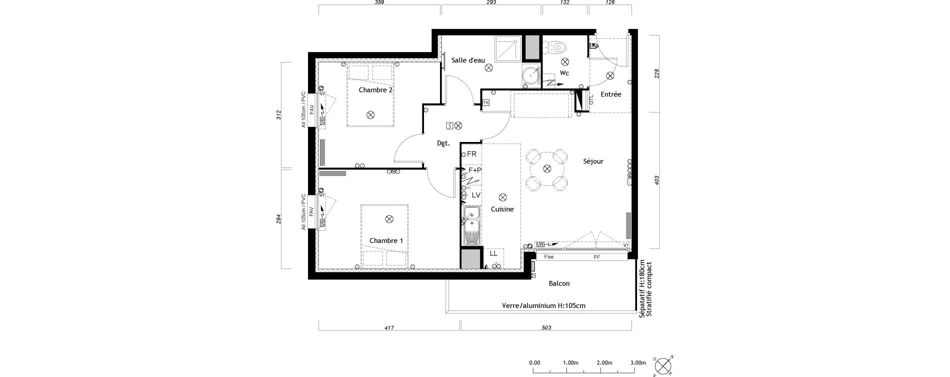 Appartement T3 de 56,75 m2 &agrave; Ambar&egrave;s-Et-Lagrave Centre