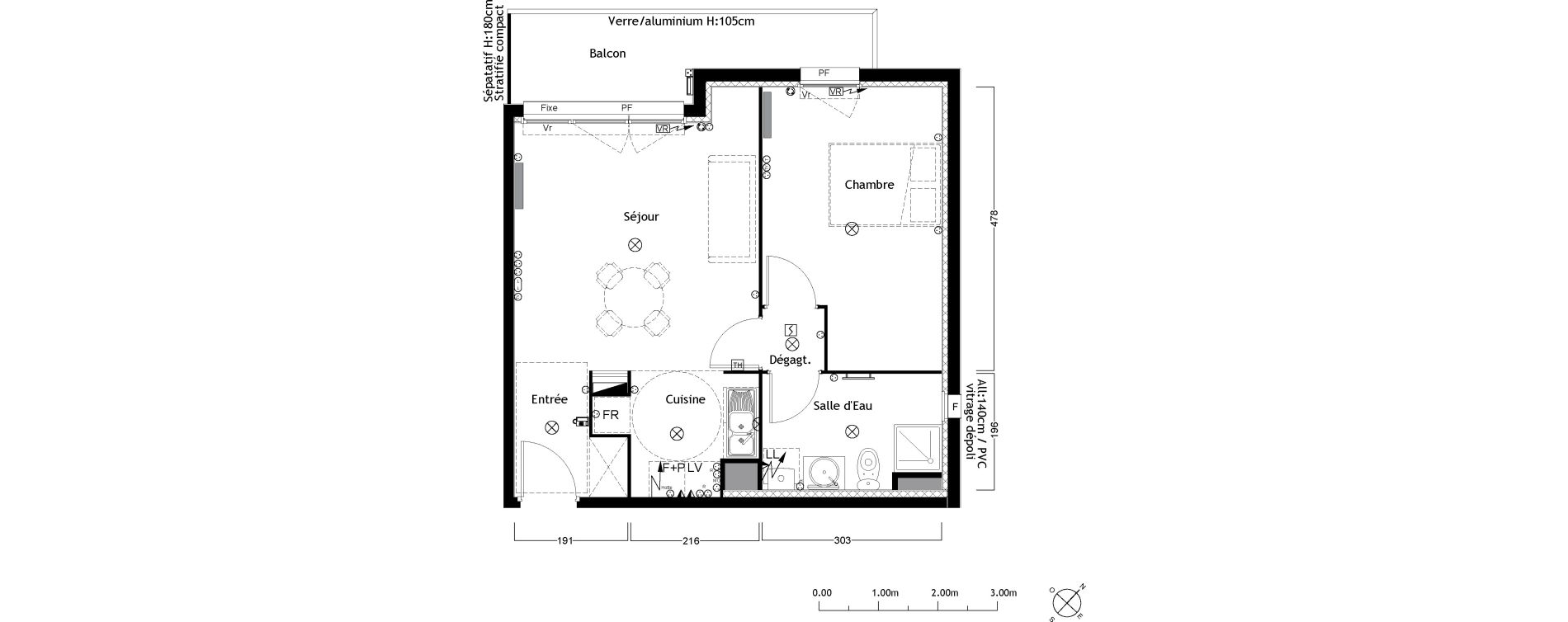 Appartement T2 de 45,52 m2 &agrave; Ambar&egrave;s-Et-Lagrave Centre