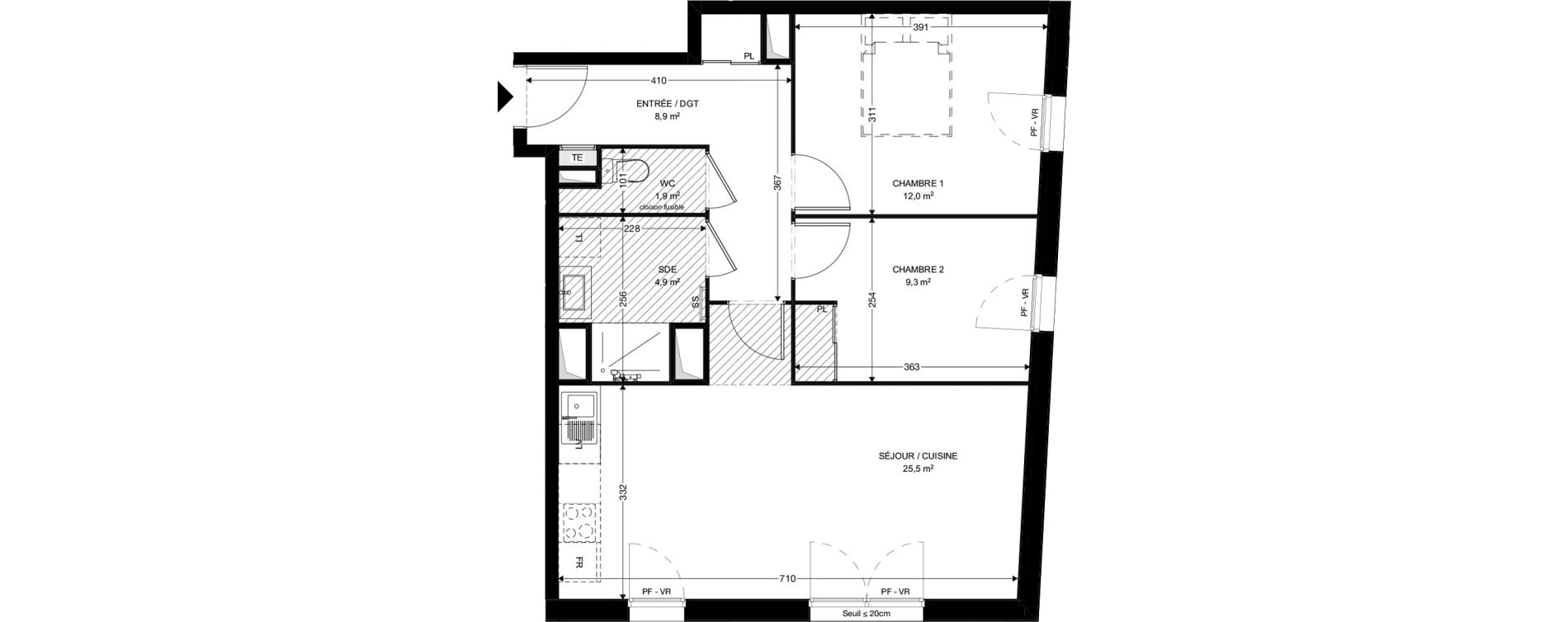 Appartement T3 de 62,50 m2 &agrave; Ambar&egrave;s-Et-Lagrave Centre