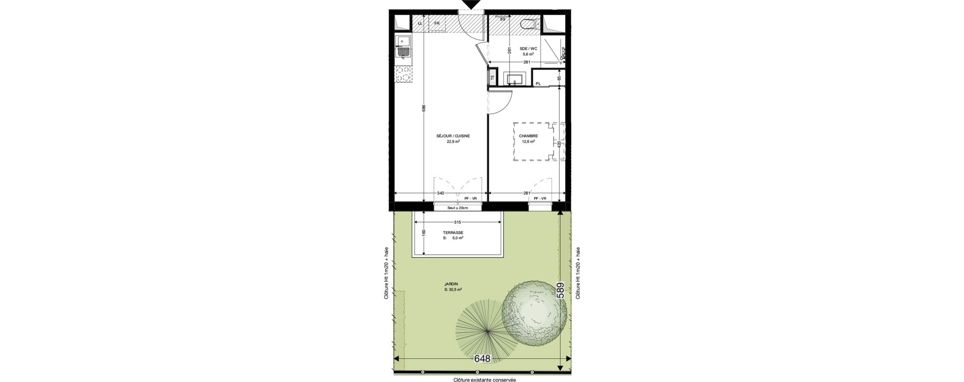 Appartement T2 de 41,10 m2 &agrave; Ambar&egrave;s-Et-Lagrave Centre
