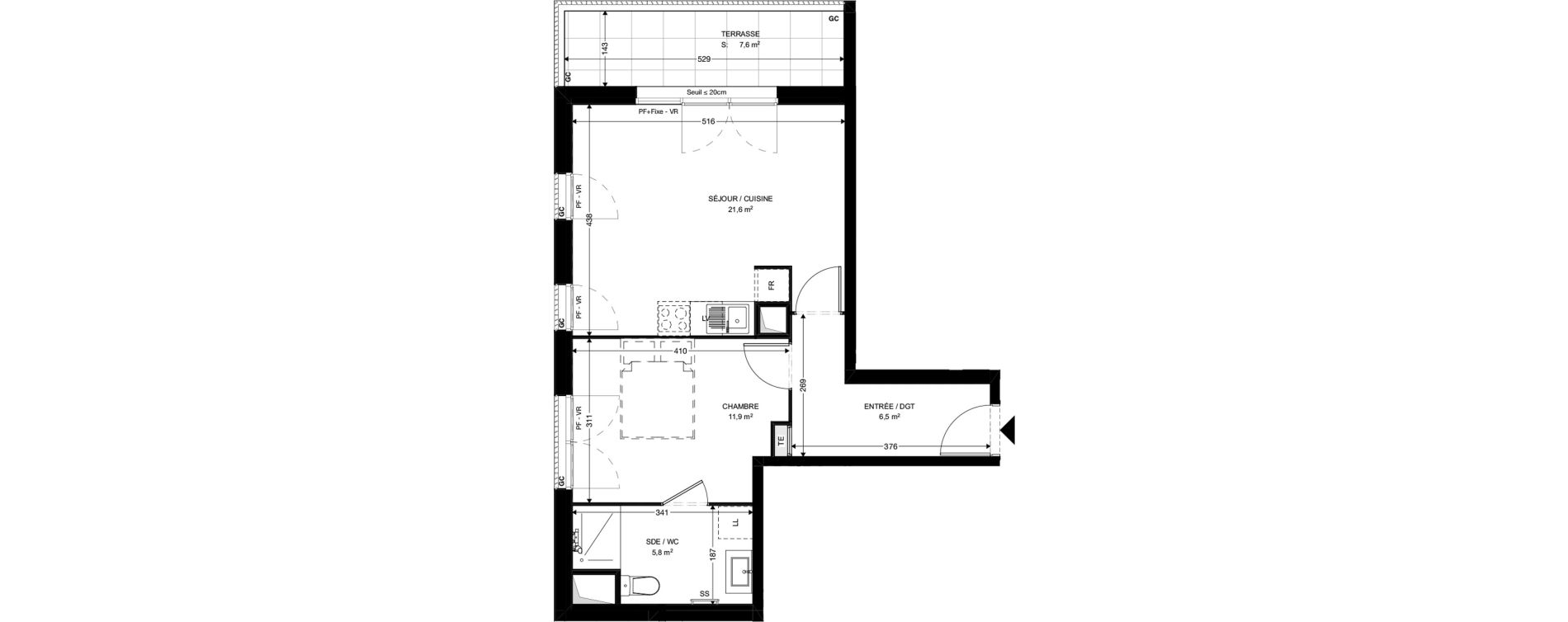 Appartement T2 de 45,80 m2 &agrave; Ambar&egrave;s-Et-Lagrave Centre