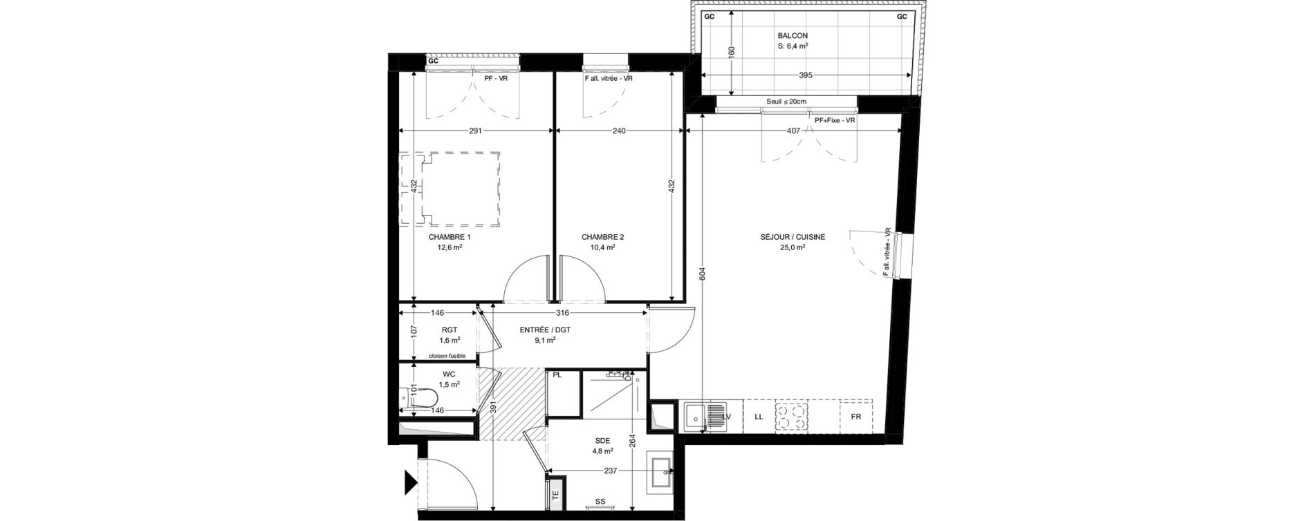 Appartement T3 de 65,00 m2 &agrave; Ambar&egrave;s-Et-Lagrave Centre