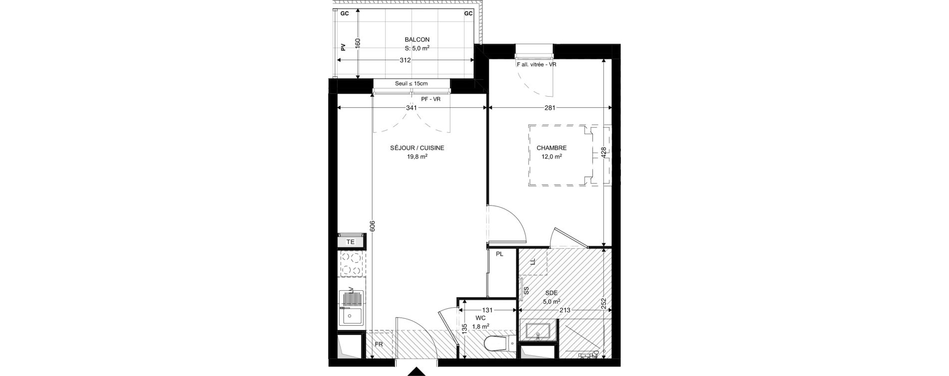 Appartement T2 de 38,60 m2 &agrave; Ambar&egrave;s-Et-Lagrave Centre