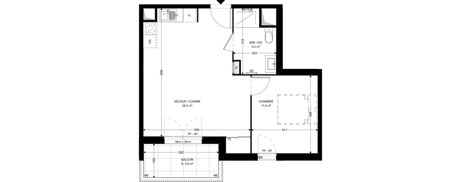 Appartement T2 de 45,10 m2 &agrave; Ambar&egrave;s-Et-Lagrave Centre