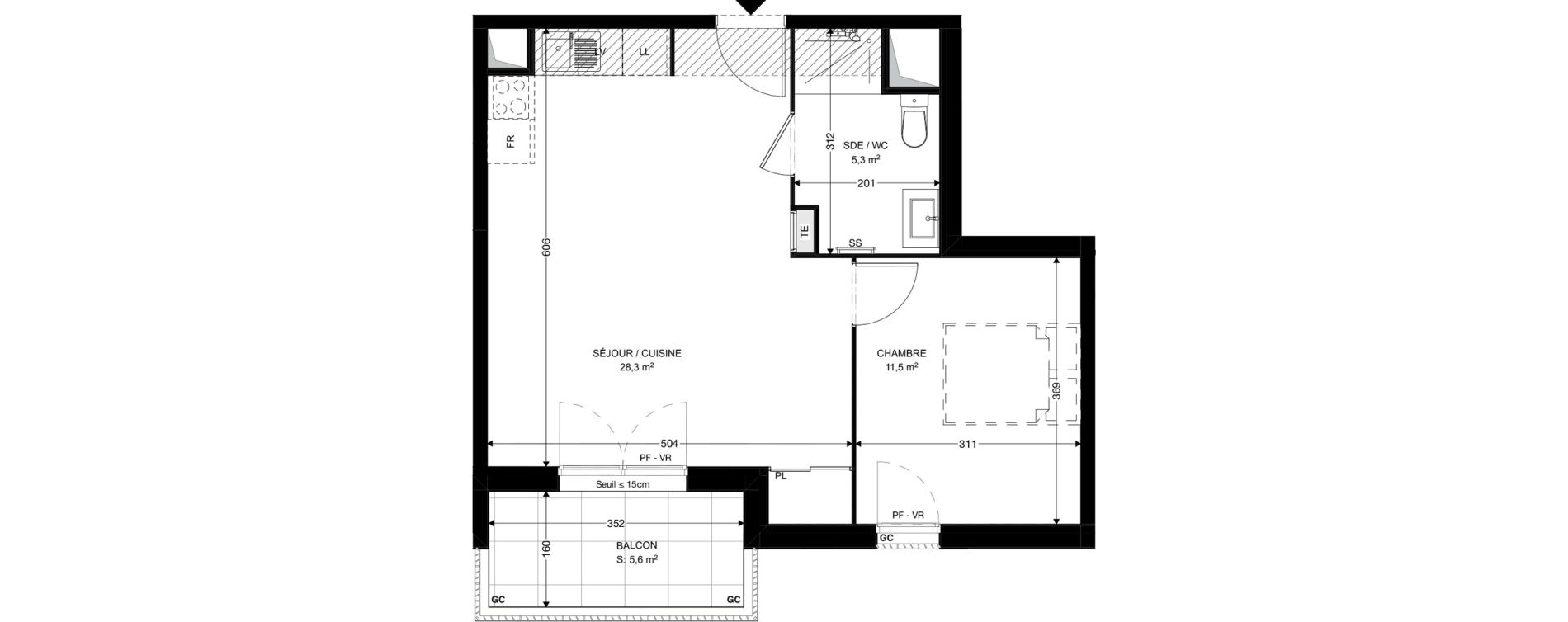 Appartement T2 de 45,10 m2 &agrave; Ambar&egrave;s-Et-Lagrave Centre