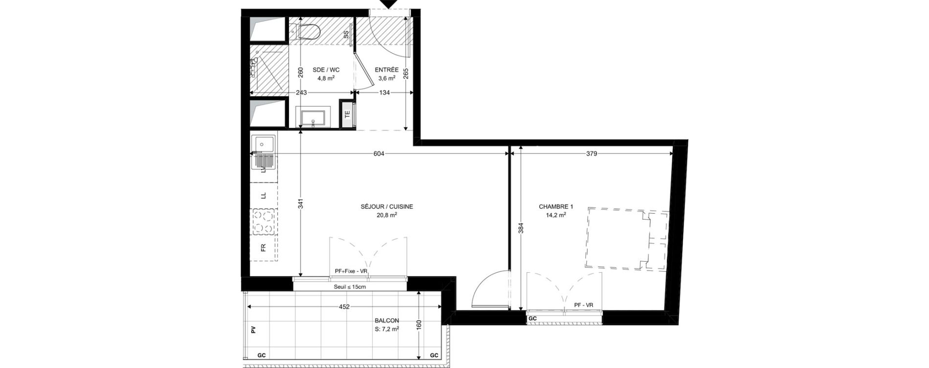 Appartement T2 de 43,40 m2 &agrave; Ambar&egrave;s-Et-Lagrave Centre