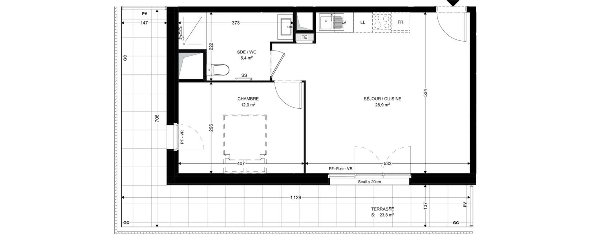 Appartement T2 de 47,30 m2 &agrave; Ambar&egrave;s-Et-Lagrave Centre