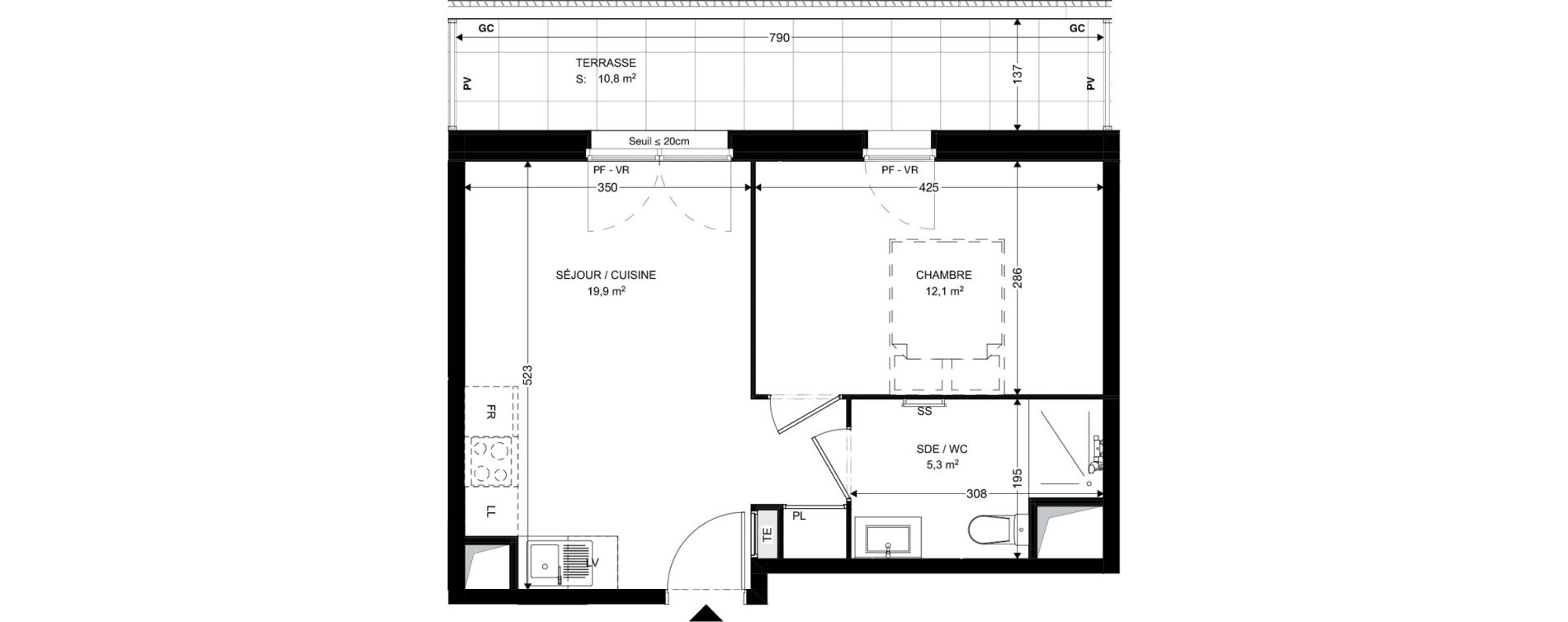 Appartement T2 de 37,30 m2 &agrave; Ambar&egrave;s-Et-Lagrave Centre
