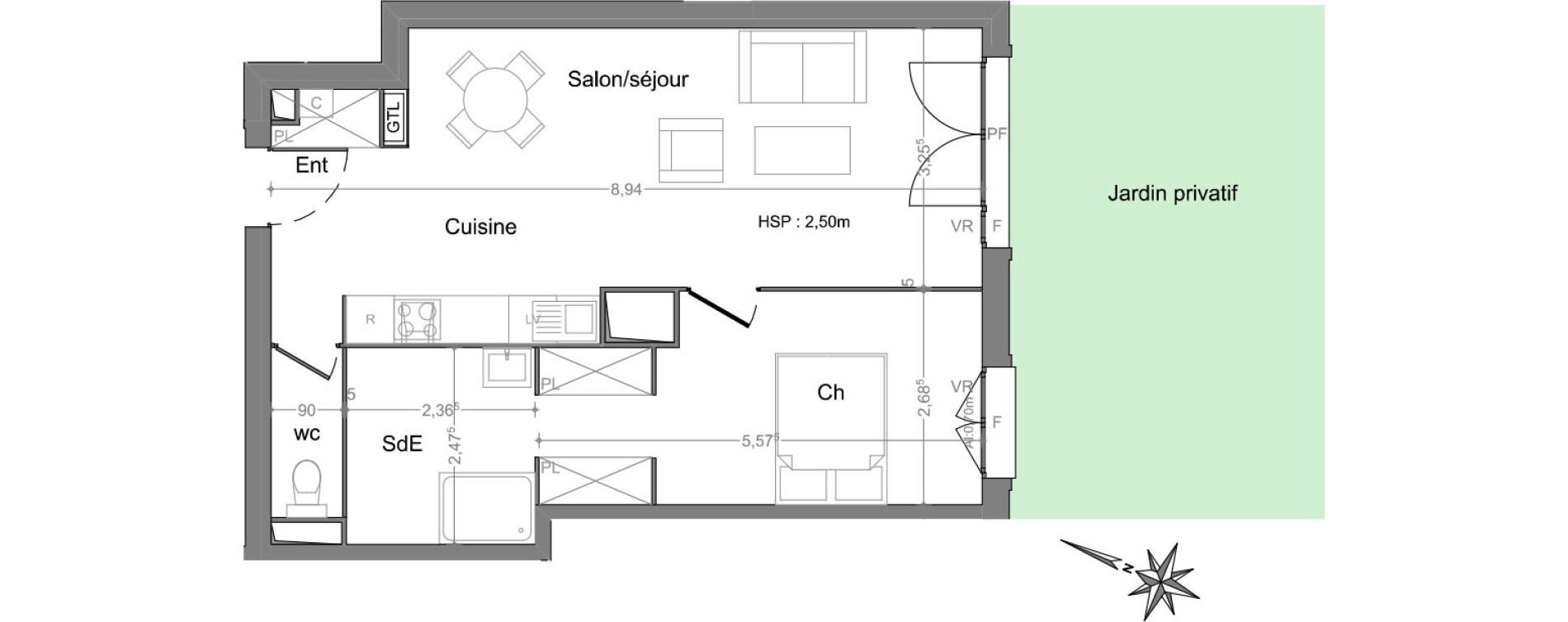 Appartement T2 de 51,03 m2 &agrave; Andernos-Les-Bains Centre