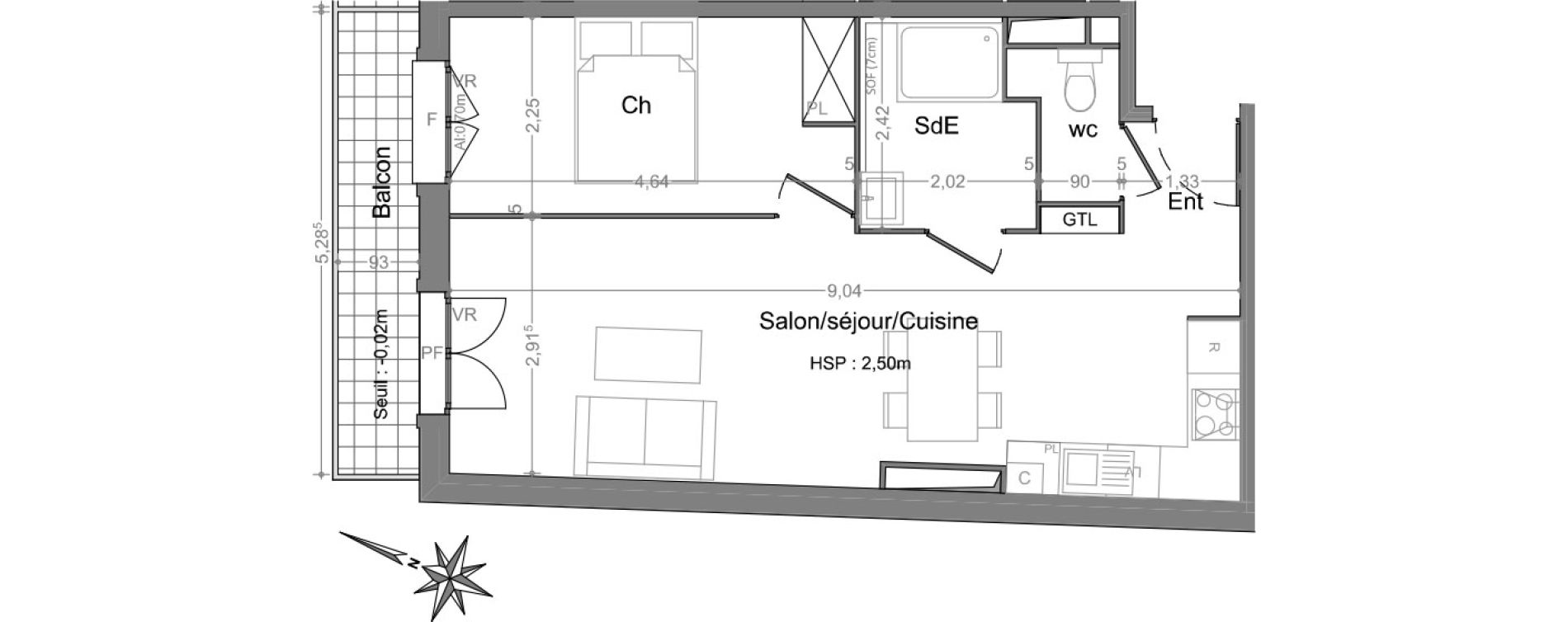 Appartement T2 de 45,05 m2 &agrave; Andernos-Les-Bains Centre