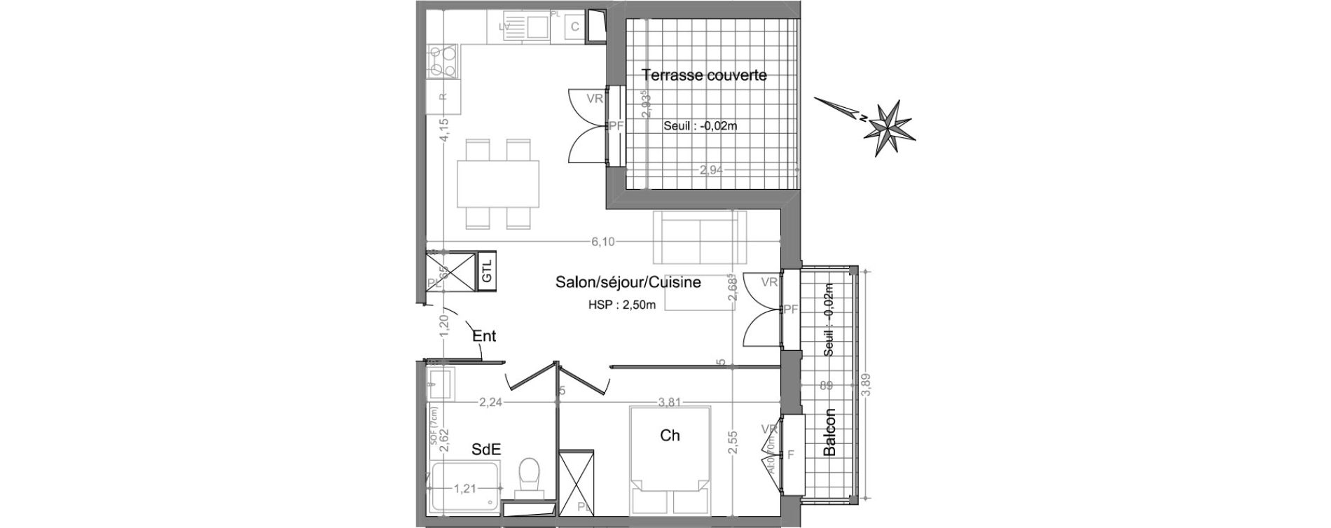 Appartement T2 de 41,68 m2 &agrave; Andernos-Les-Bains Centre