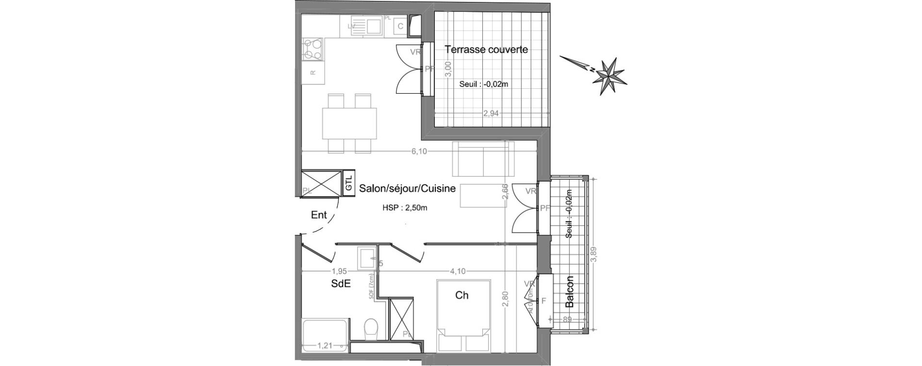 Appartement T2 de 42,19 m2 &agrave; Andernos-Les-Bains Centre