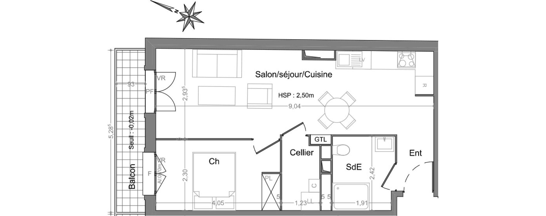 Appartement T2 de 44,43 m2 &agrave; Andernos-Les-Bains Centre