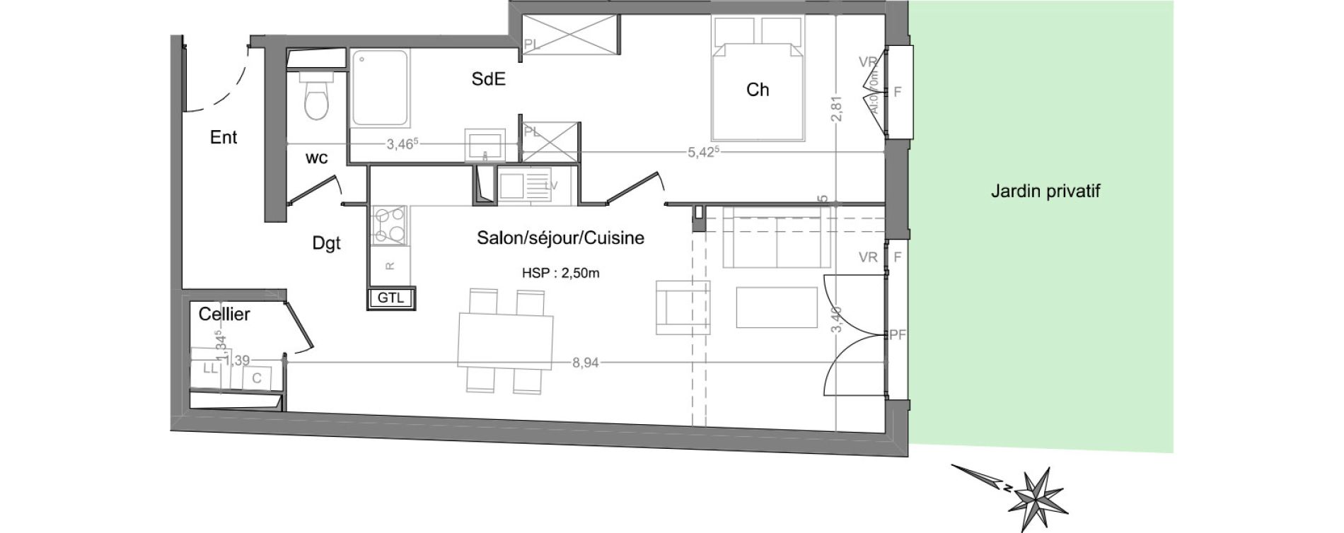 Appartement T2 de 57,83 m2 &agrave; Andernos-Les-Bains Centre