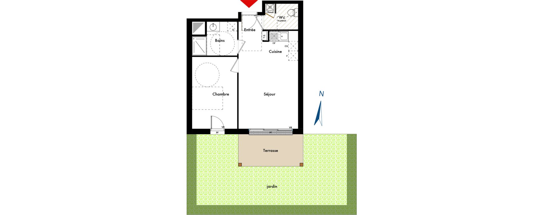 Appartement T2 de 44,39 m2 &agrave; Andernos-Les-Bains Centre