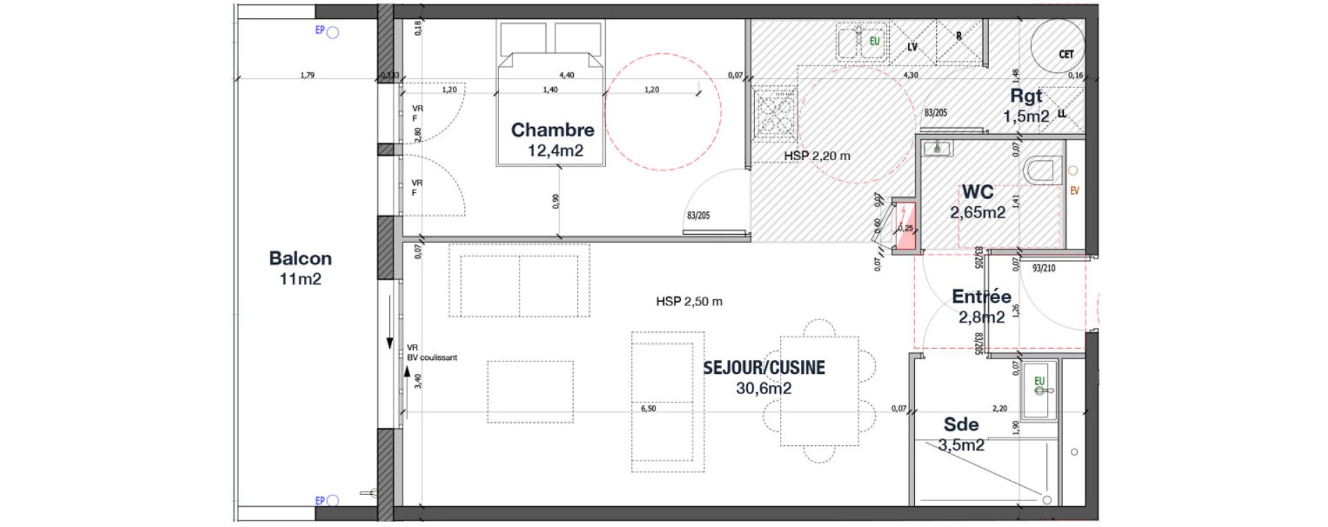 Appartement T2 de 53,45 m2 &agrave; Andernos-Les-Bains Centre