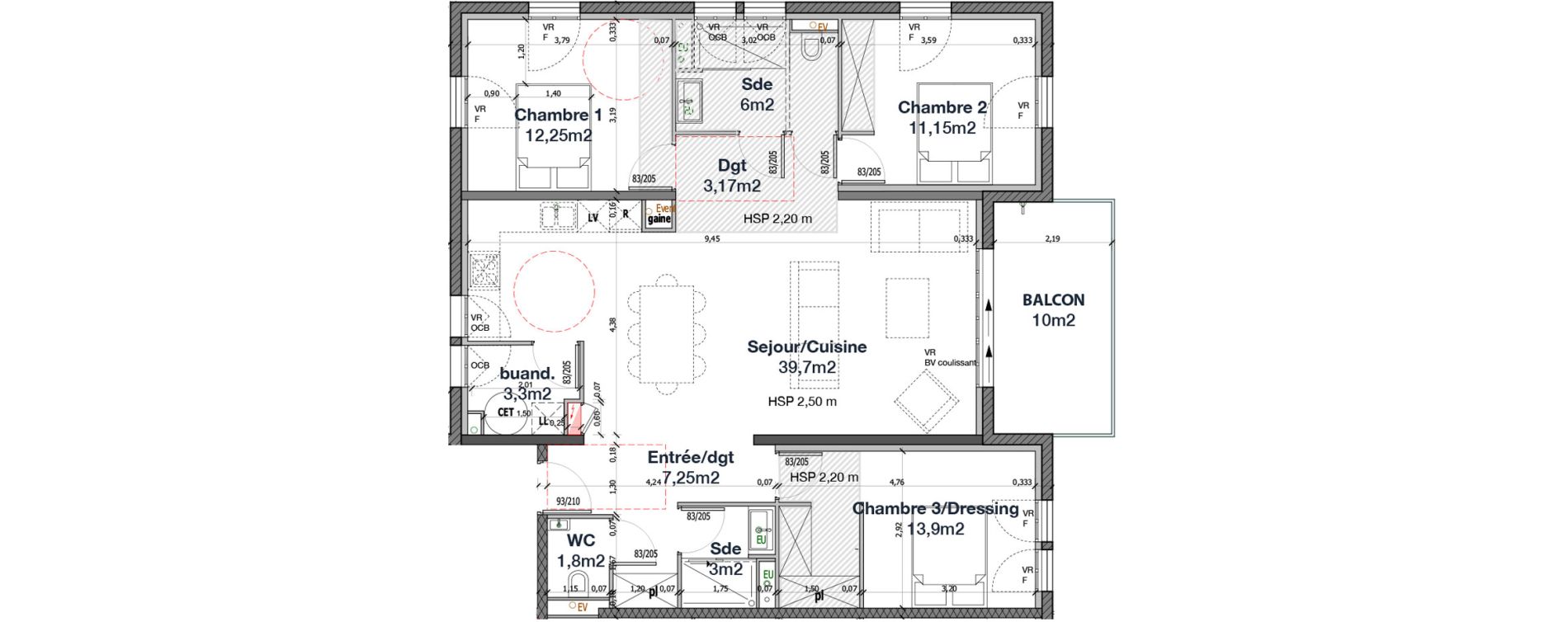 Appartement T4 de 101,52 m2 &agrave; Andernos-Les-Bains Centre