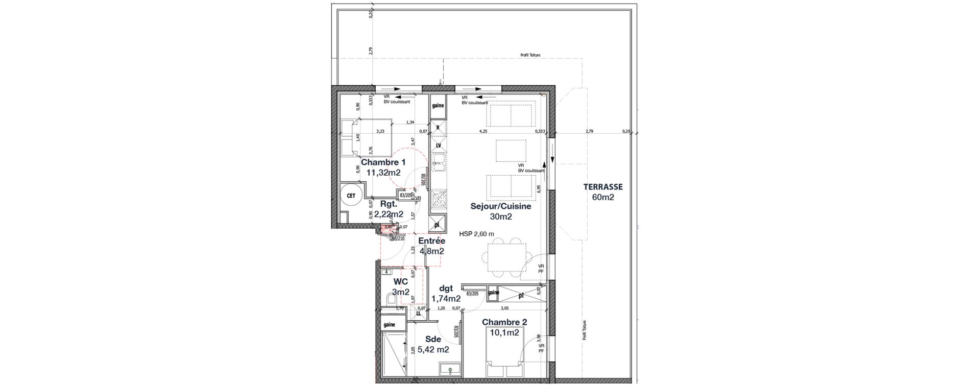 Appartement T3 de 68,60 m2 &agrave; Andernos-Les-Bains Centre