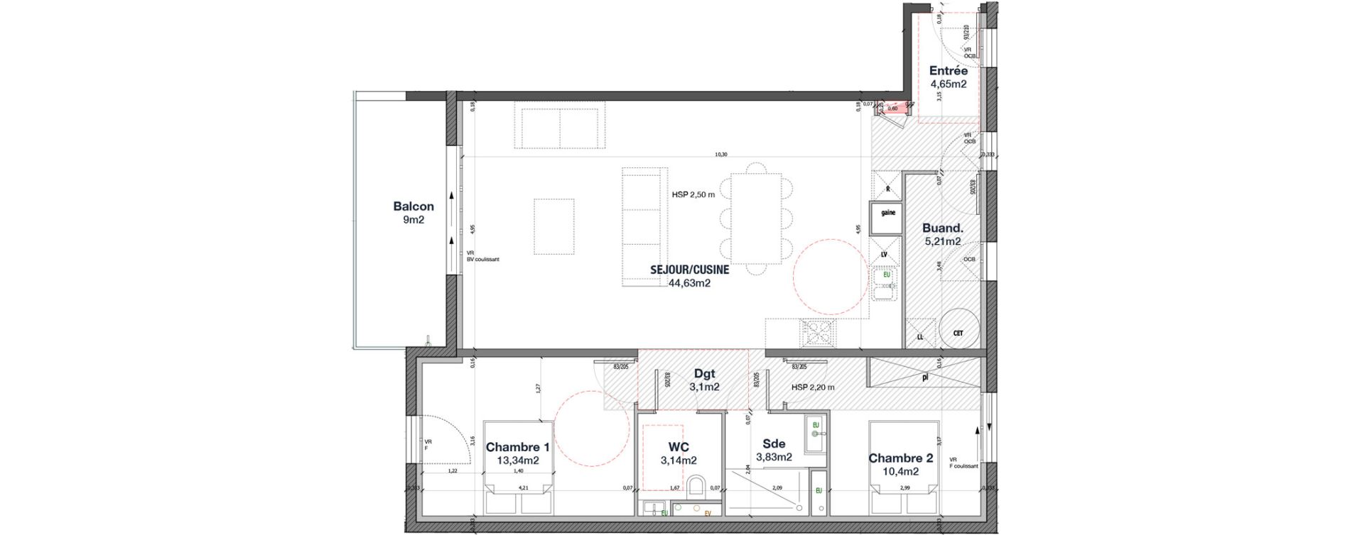 Appartement T3 de 88,30 m2 &agrave; Andernos-Les-Bains Centre