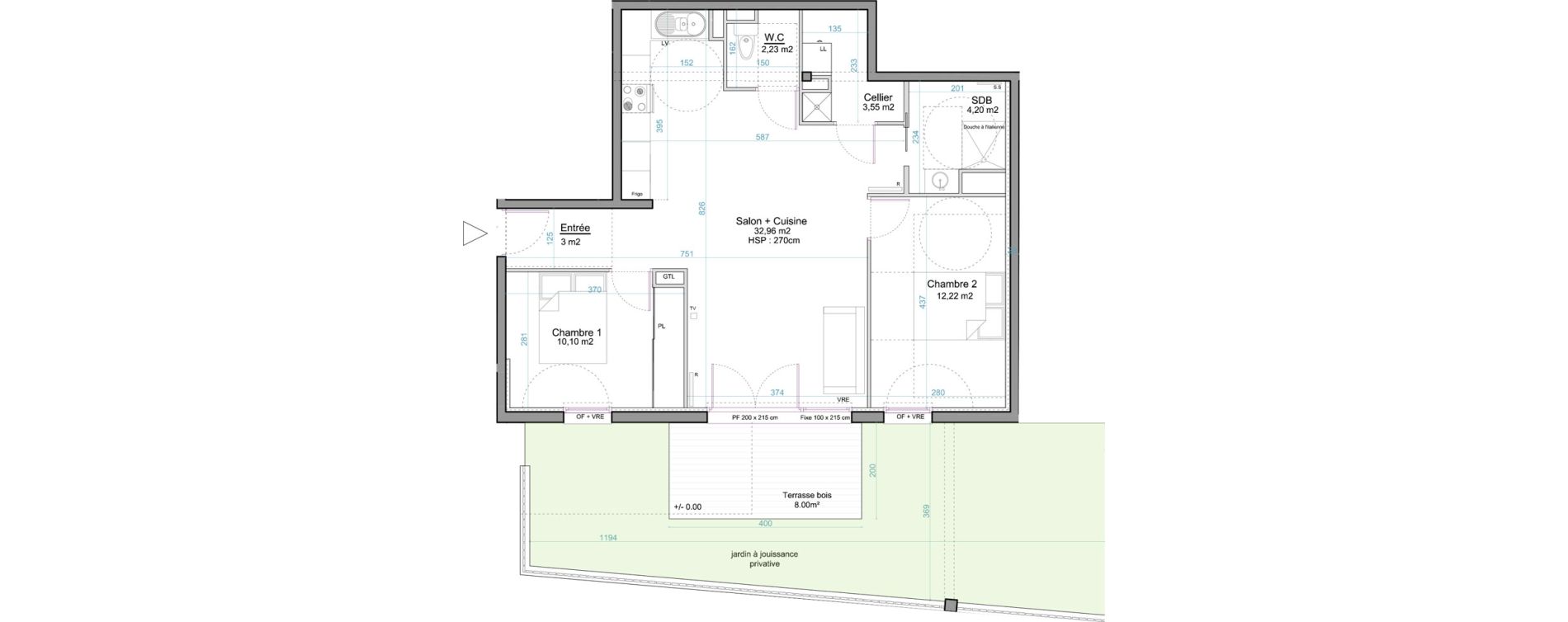 Appartement T3 de 68,26 m2 &agrave; Andernos-Les-Bains Centre
