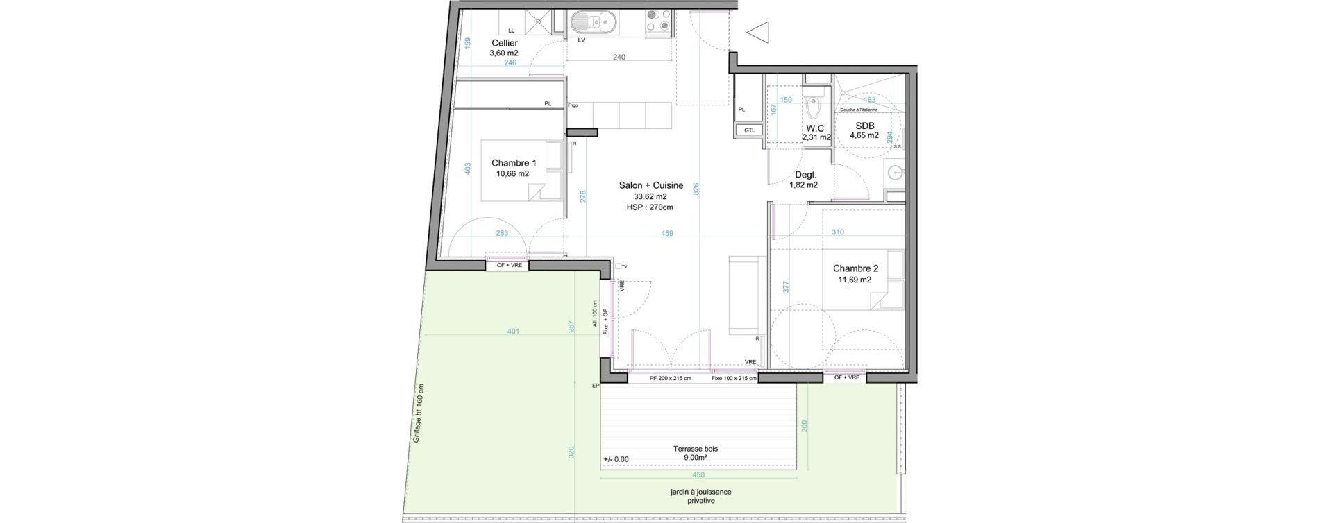 Appartement T3 de 66,53 m2 &agrave; Andernos-Les-Bains Centre