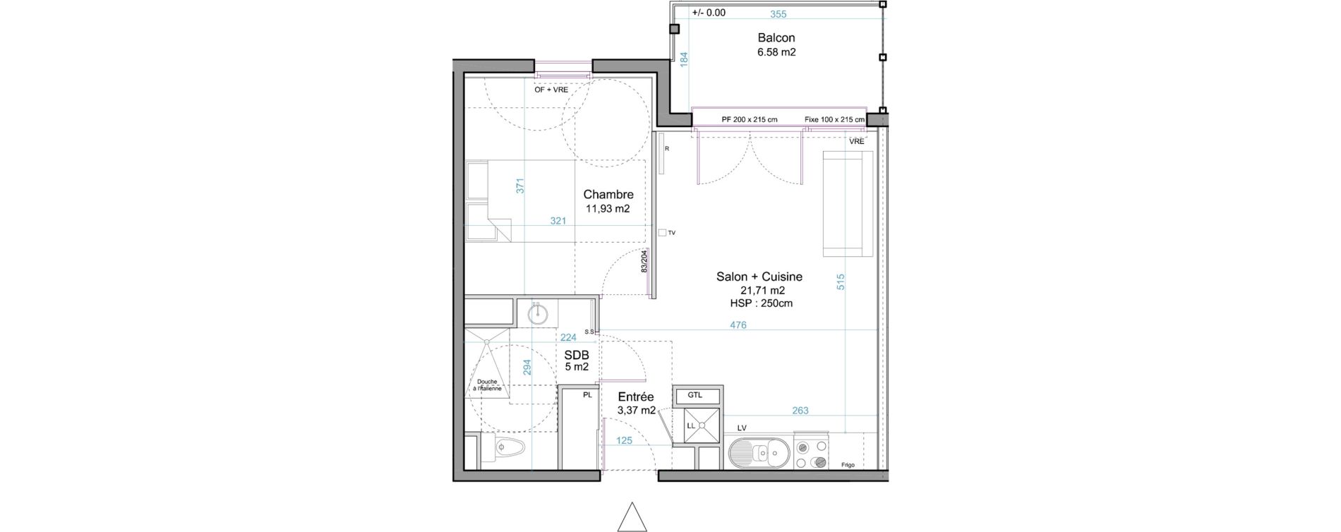 Appartement T2 de 42,01 m2 &agrave; Andernos-Les-Bains Centre