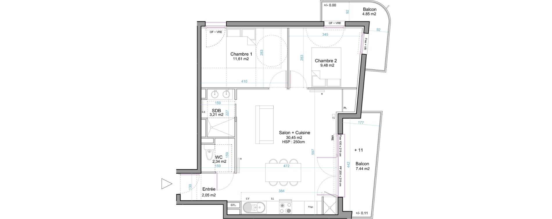 Appartement T3 de 59,14 m2 &agrave; Andernos-Les-Bains Centre