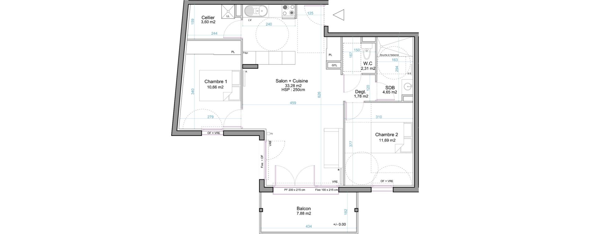Appartement T3 de 67,97 m2 &agrave; Andernos-Les-Bains Centre