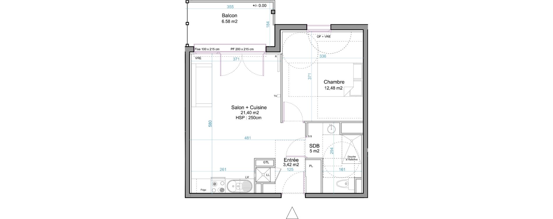 Appartement T2 de 42,30 m2 &agrave; Andernos-Les-Bains Centre