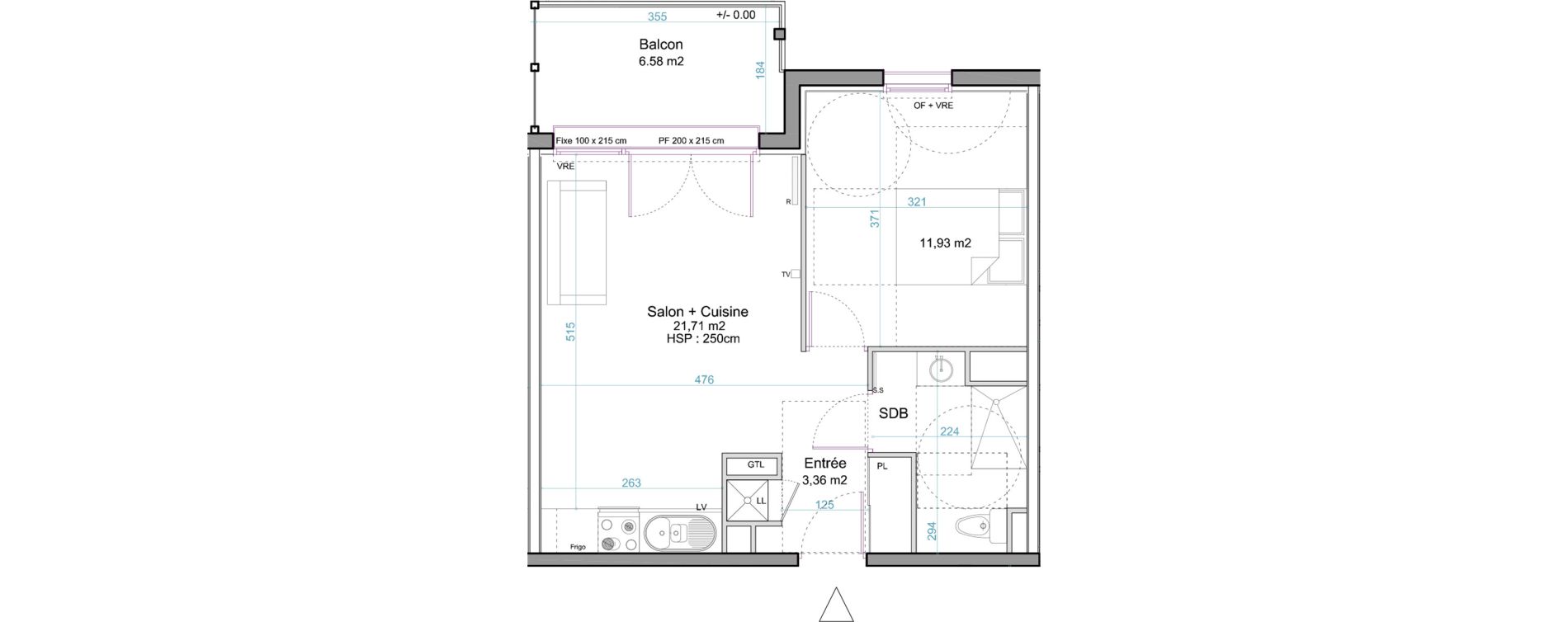 Appartement T2 de 41,99 m2 &agrave; Andernos-Les-Bains Centre