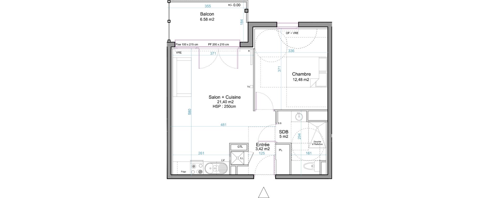 Appartement T2 de 42,30 m2 &agrave; Andernos-Les-Bains Centre