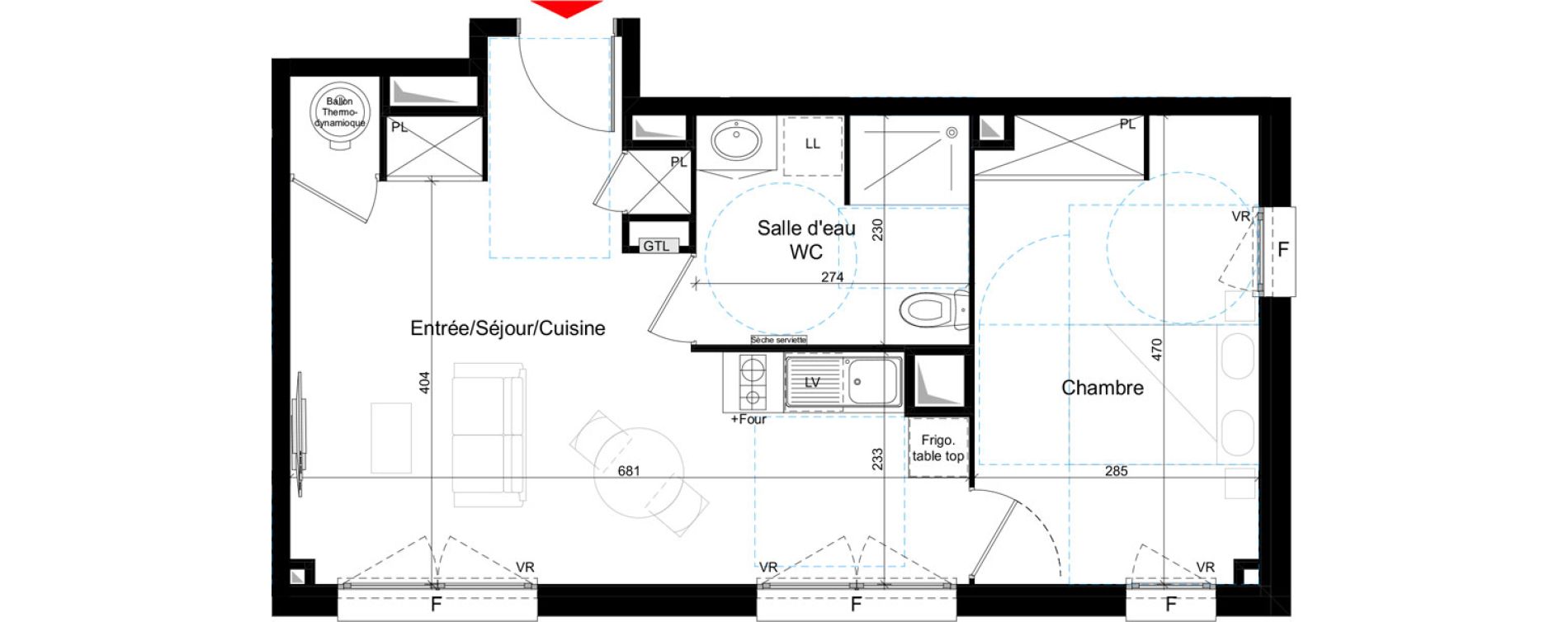 Appartement T2 de 45,12 m2 &agrave; Andernos-Les-Bains Centre