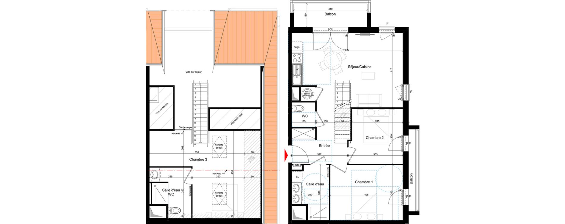 Duplex T4 de 83,01 m2 &agrave; Andernos-Les-Bains Centre