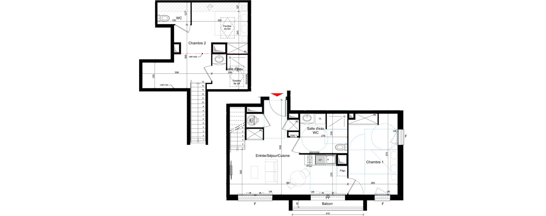 Duplex T3 de 64,10 m2 &agrave; Andernos-Les-Bains Centre