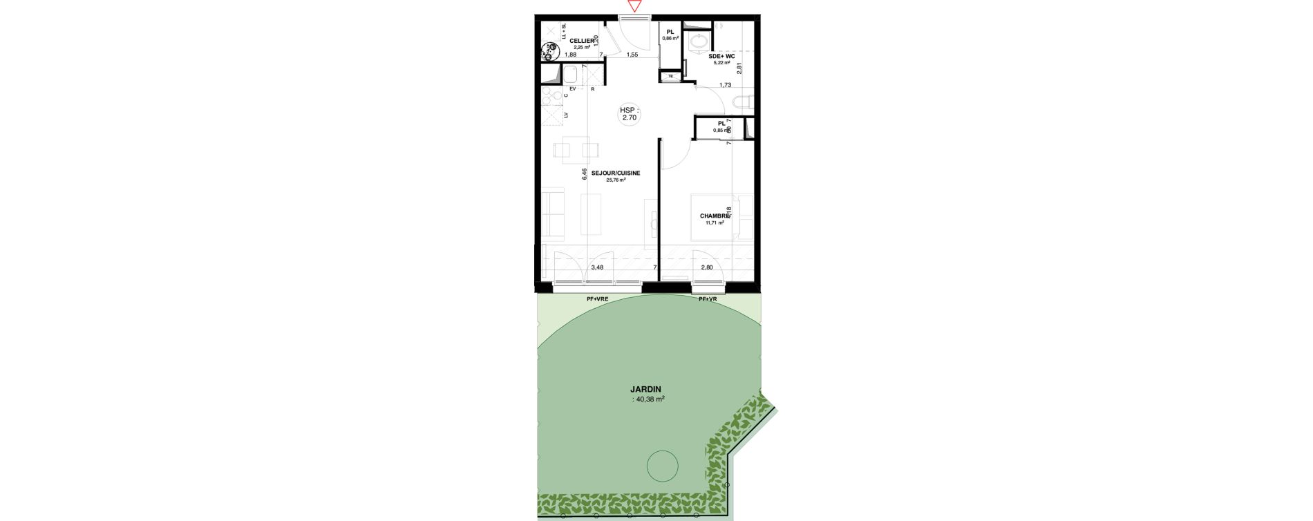 Appartement T2 de 46,65 m2 &agrave; Andernos-Les-Bains Centre