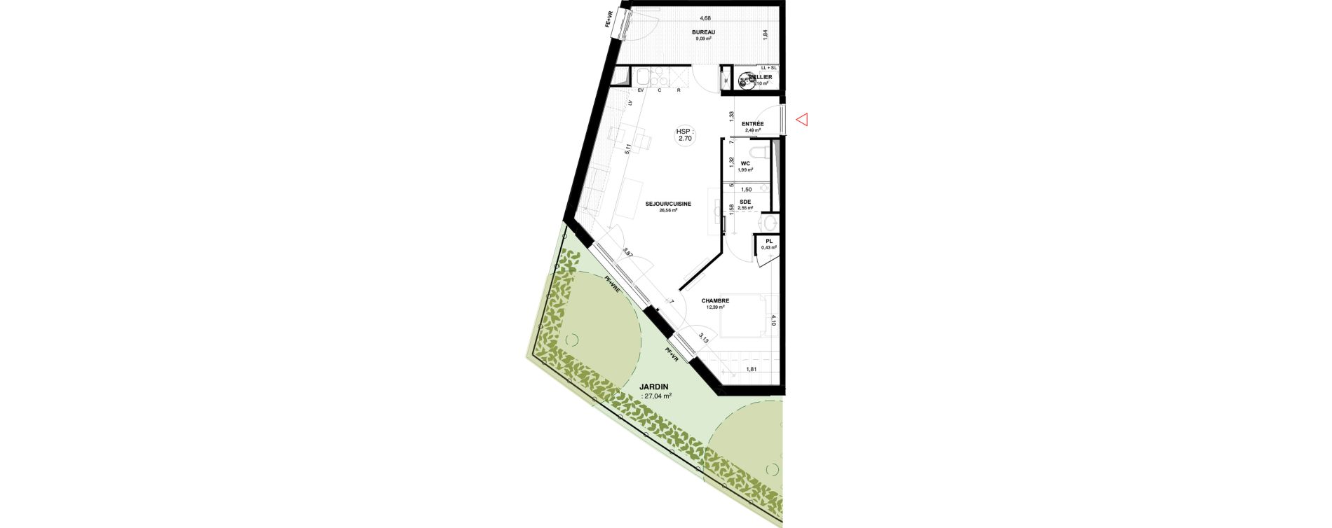 Appartement T2 de 46,60 m2 &agrave; Andernos-Les-Bains Centre