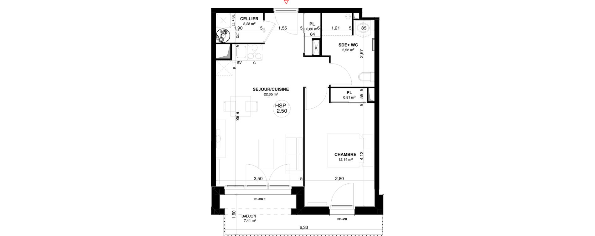 Appartement T2 de 44,26 m2 &agrave; Andernos-Les-Bains Centre