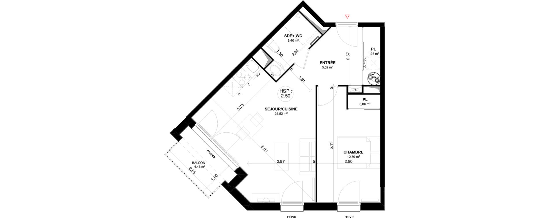 Appartement T2 de 48,53 m2 &agrave; Andernos-Les-Bains Centre