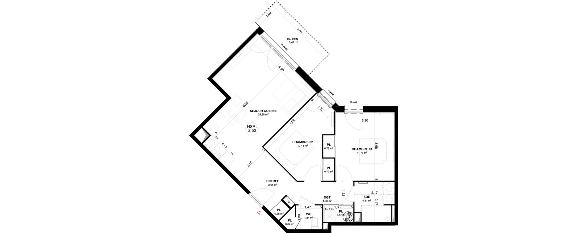 Appartement T3 de 65,84 m2 &agrave; Andernos-Les-Bains Centre