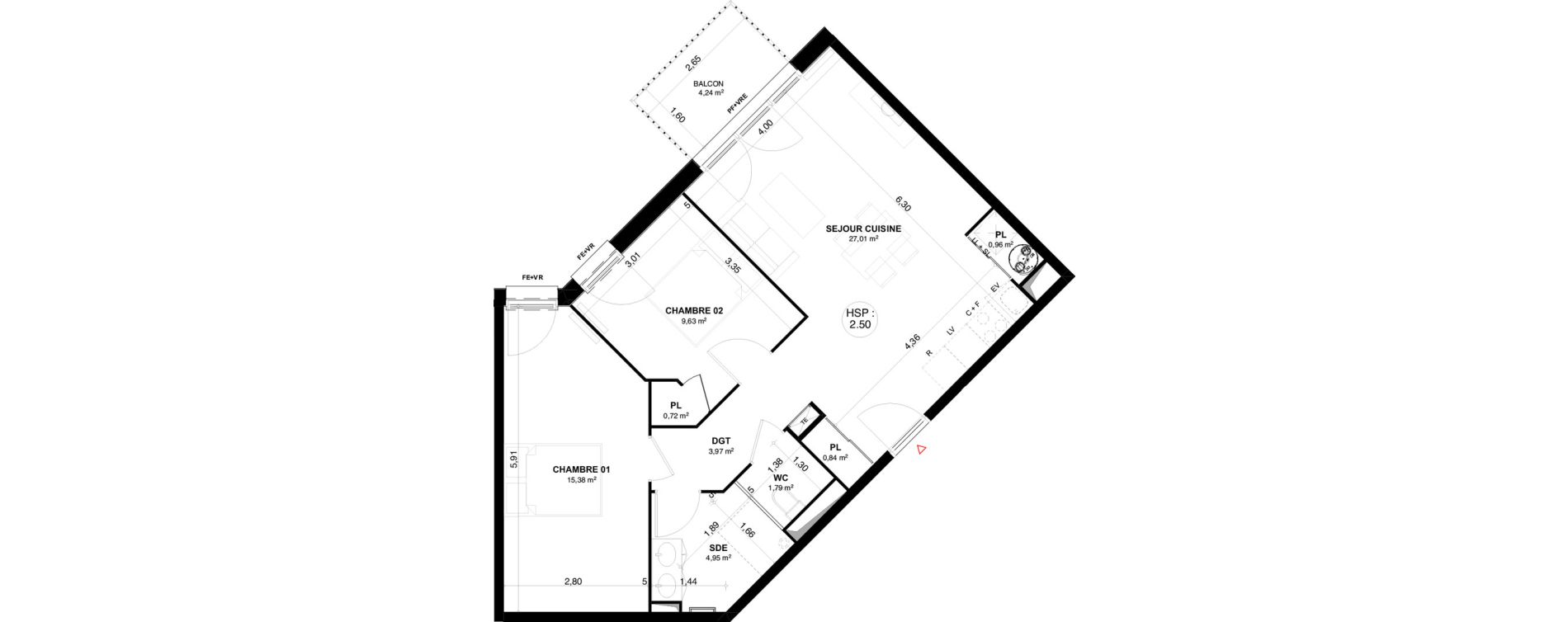 Appartement T3 de 65,25 m2 &agrave; Andernos-Les-Bains Centre