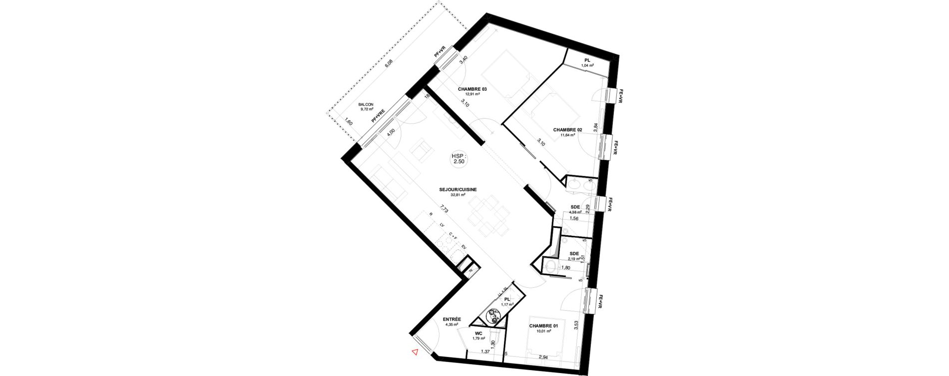 Appartement T4 de 69,38 m2 &agrave; Andernos-Les-Bains Centre