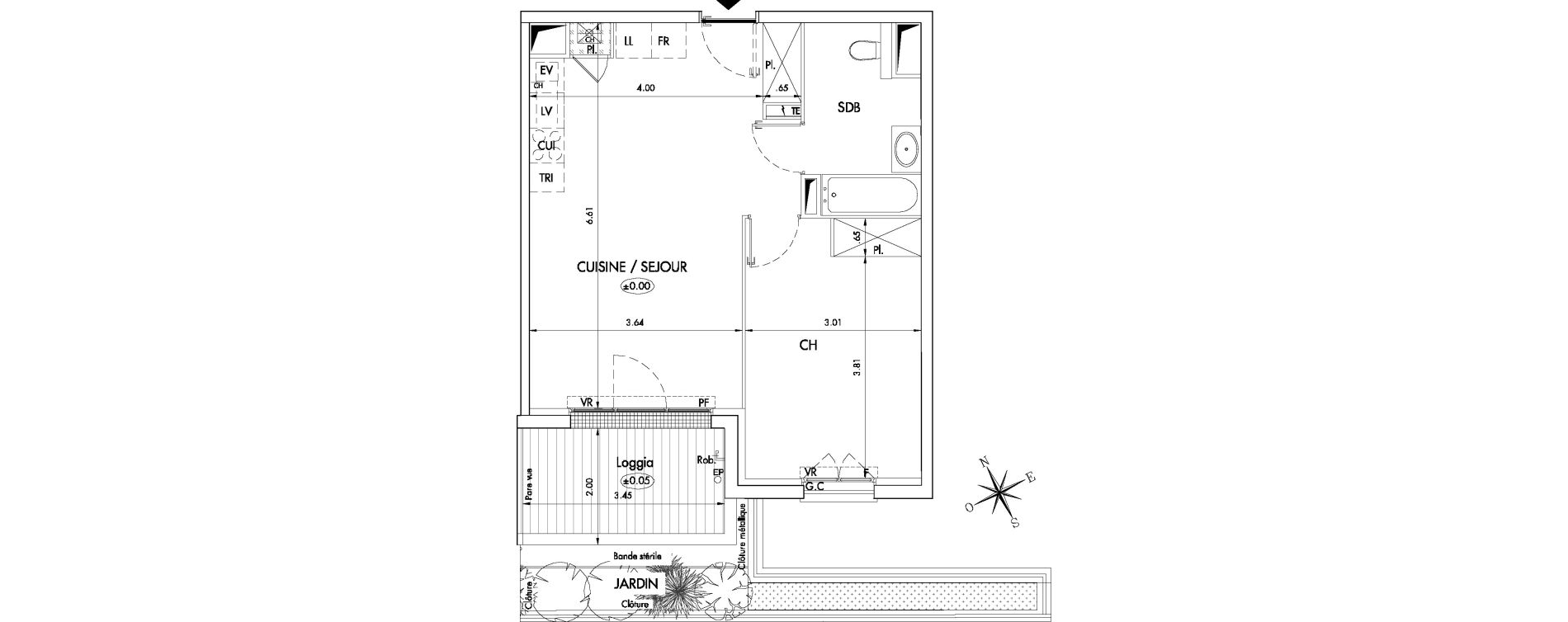 Appartement T2 de 46,00 m2 &agrave; Arcachon Centre