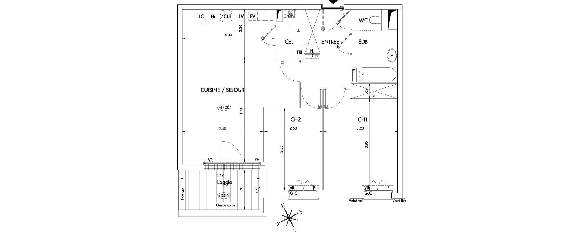 Appartement T3 de 66,00 m2 &agrave; Arcachon Centre