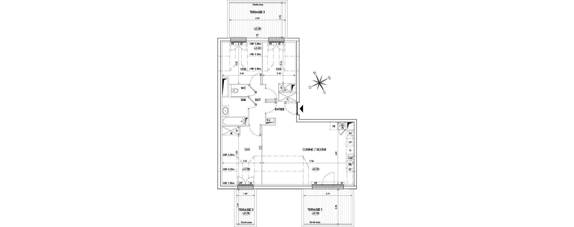 Appartement T4 de 79,70 m2 &agrave; Arcachon Centre