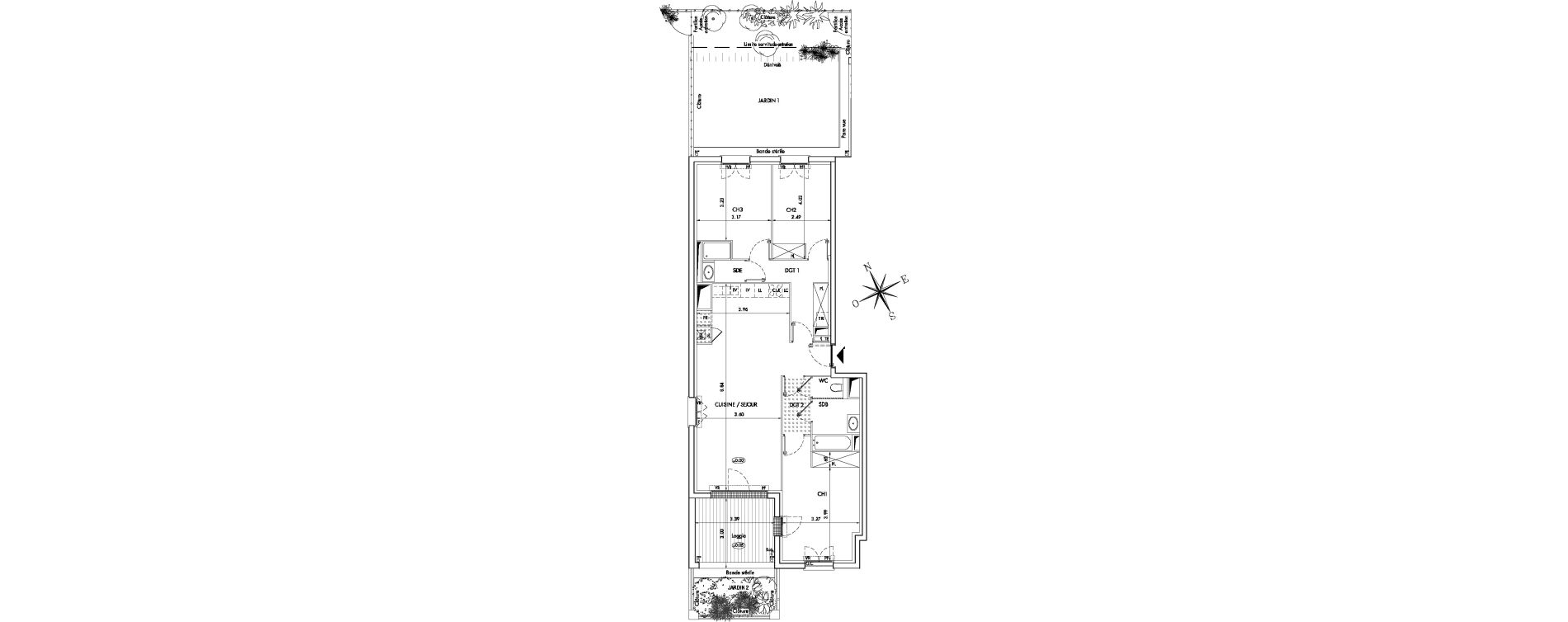 Appartement T4 de 90,10 m2 &agrave; Arcachon Centre